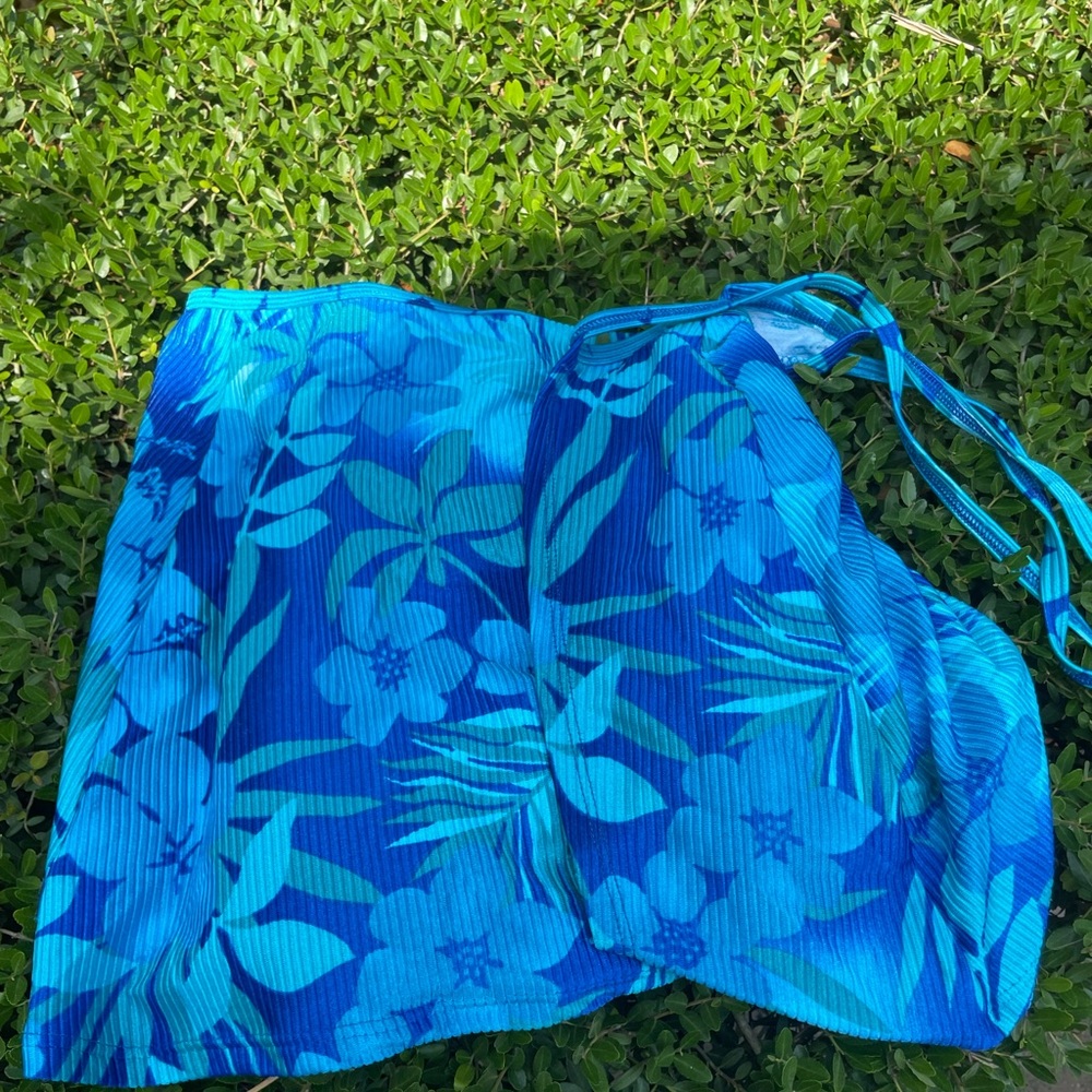 Vintage 90s y2k blue Catalina swim coverup skirt